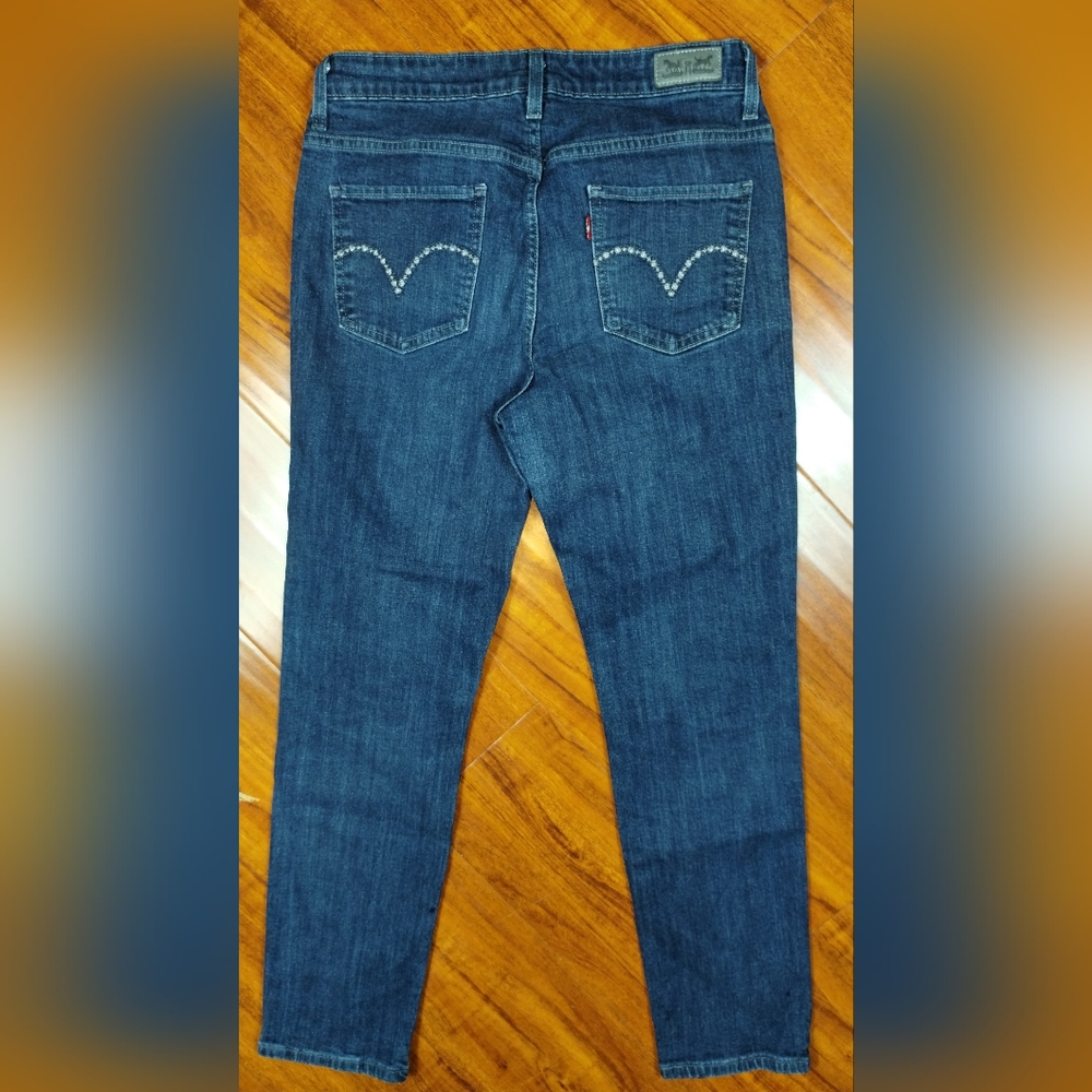 Levi's Strauss Cotton High Rise Skinny Embroidery Pocket Denim Jeans